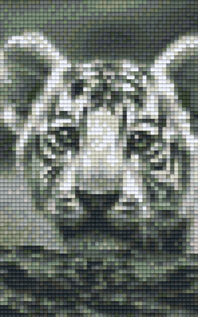 Tiger Head In Black & White Two [2] Baseplate PixelHobby Mini-mosaic Art Kit image 0